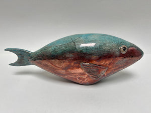 Frederique Delcourt Poisson perroquet bleu turquoise et rouge b