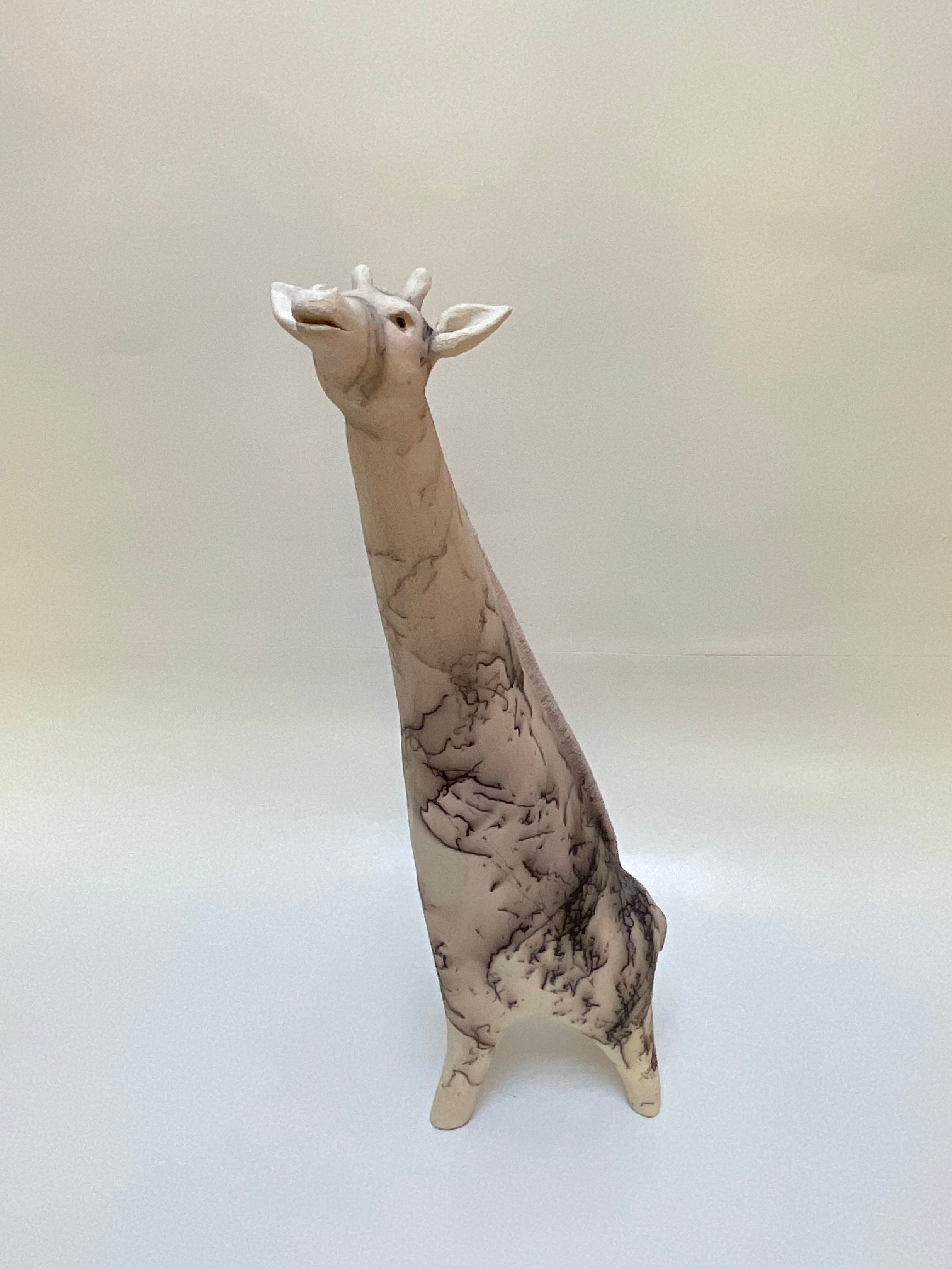 Frédérique Delcourt Girafe raku crin de cheval c