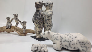 Frédérique Delcourt - sculpture céramique animalière -Raku nu - faïence -  grès - émail - terre cuite - ours - idée cadeau - fait main - artisanat d'art - fabriqué en France - Lille - Wasquehal