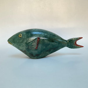 Poisson perroquet vert et rouge
