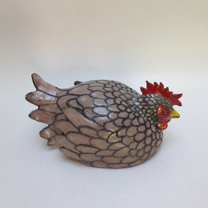 Frédérique Delcourt Poule beige-rosé