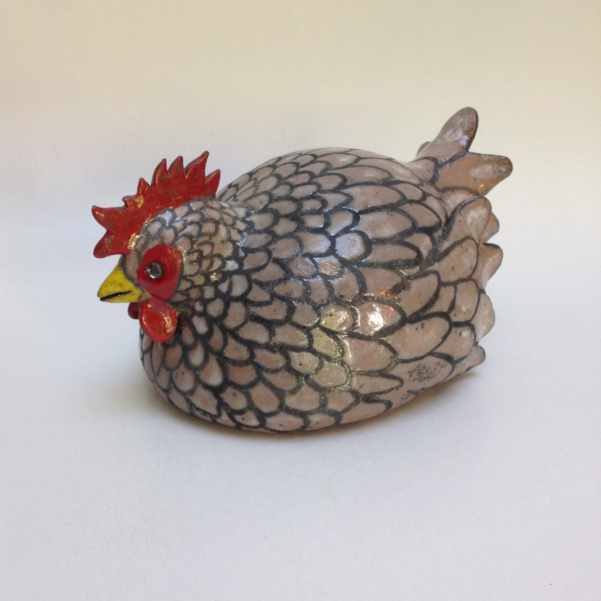 Frédérique Delcourt Poule beige-rosé b